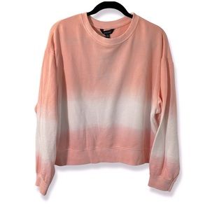 NEW LOOK - LIGHT PINK & WHITE OMBRÉ CREW NECK SWEATSHIRT